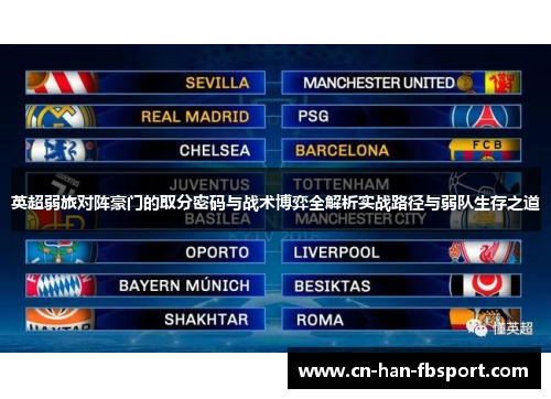 英超弱旅对阵豪门的取分密码与战术博弈全解析实战路径与弱队生存之道